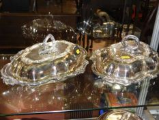 Two 19thC. silver plated tureens