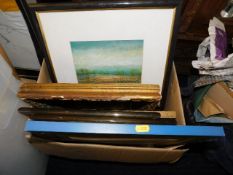A boxed quantity of pictures & prints