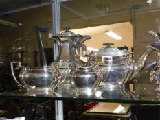 A four piece antique silver plated tea & coffee se