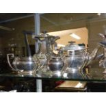 A four piece antique silver plated tea & coffee se