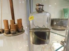 A silver plated mounted flask