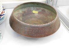 An arts & crafts Dryad Lester hammered copper bowl