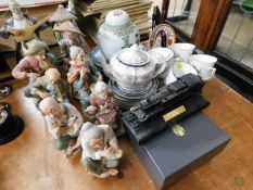 A selection of bisque figures & other items