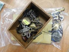 A quantity of clock keys & winders with other item