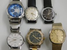 Six vintage gents wristwatches