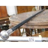 A silver topped walking cane a/f