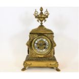 A 19thC. HP & Co. decorative brass mantle clock
