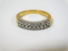 An 18ct gold half eternity ring set with approx. h