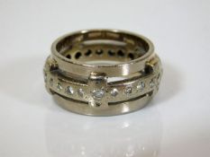 An 18ct white gold ring set with over 1ct diamond