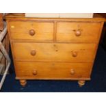 A small Victorian pine chest of drawers
