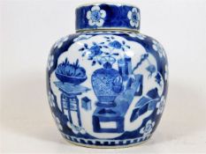 A late 19thC. Chinese blue & white porcelain ginge