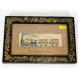 A Victorian silk Stevengraph of railway scene set