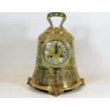 An unusual French brass bell shaped clock with Jap