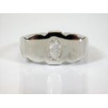 A large 14ct white gold ring set with approx. 0.8c