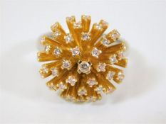 An 18ct gold diamond cluster ring 16.4g