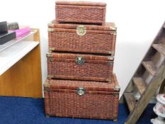 A nest of wicker boxes & one other