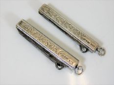Two silver cased chatelaine pocket knives