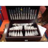 A cased set of silver plated cutlery