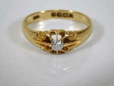 An 18ct gold ring set with diamond of 0.2ct 4.7g