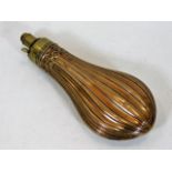 A 19thC. copper & brass powder flask by J. W. Hawk