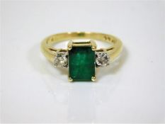 A 14ct gold art deco style ring set with approx. 1