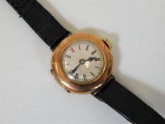 A 9ct gold cased early 20thC. WW1 era Rolex wristw