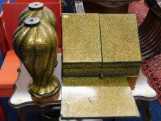 An Edwardian Persian style lacquerware stationary