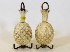 A pair of Victorian ceiling light pineapples