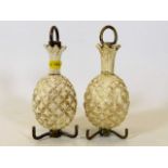 A pair of Victorian ceiling light pineapples