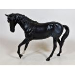 A Royal Doulton black porcelain horse 7in high