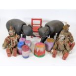 A 1920’s Schoenhut circus comprising two elephants