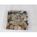 A tub of mixed coinage