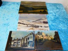 Four oil paintings on canvas signed Julian Barrow,
