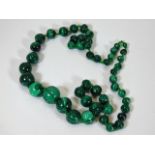 A Victorian malachite bead necklace approx. 179g