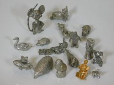 A quantity of metal animal figures