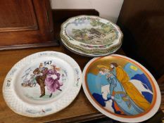 A Worcester Christmas plate & a small selection of