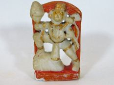 A 19thC. alabaster figure of the god Hanuman from