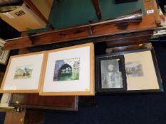 A Cornish print, two Bailey watercolours & an earl