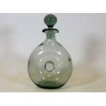 A Holmegaard hand blown smoke glass decanter by Pe