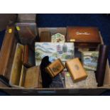 Two mauchline ware boxes & a quantity of other box