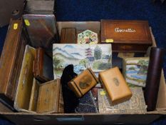Two mauchline ware boxes & a quantity of other box