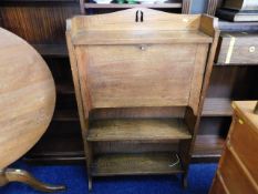 A slimline oak bureau