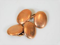 A pair of 9ct rose gold cufflinks approx. 7.4g