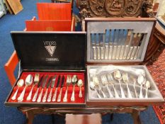 Two canteens of silver plated cutlery