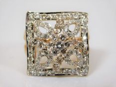 A 14ct gold ring set with 1.75ct diamonds 7.9g