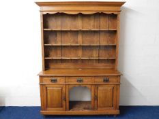 A large late Victorian oak Welsh dresser
