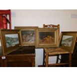 Four framed antique prints