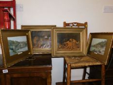 Four framed antique prints