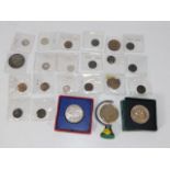 A collection of various coins including George III