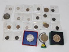 A collection of various coins including George III